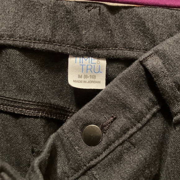 Time & Tru Med Charcoal Gray Pull On Leggings - Picture 3 of 3